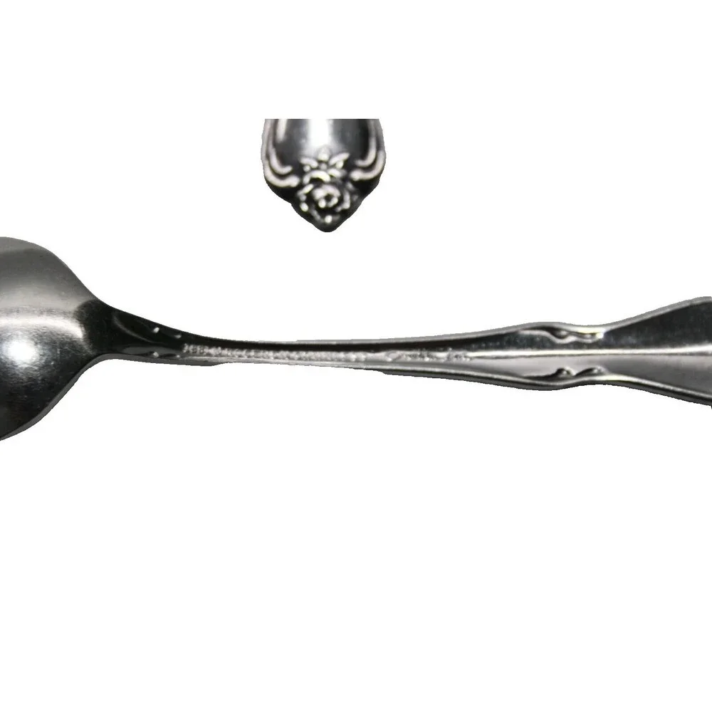 Oneida Ltd 1881 Rogers True Rose Arbor Rose Stainless Flatware 2 Tea Spoons